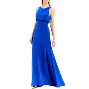 NWT Nicole Miller Blue Popover Cutout Gown 2